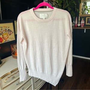 Brochu Walker Pale Pink Merino Wool Sweater Long Sleeve Small